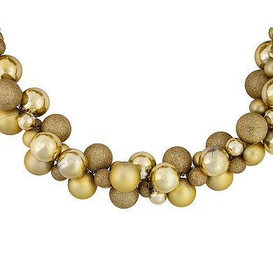 Northlight Shatterproof Ball Vegas Gold 3-Finish Christmas Garland