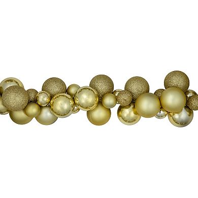 Northlight Shatterproof Ball Vegas Gold 3-Finish Christmas Garland