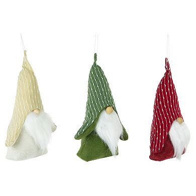 Northlight Standing Plush Gnomes Christmas Figurines 3-piece Set