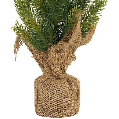 Northlight Mini Christmas Pine Artificial Christmas Trees with Burlap Base 3-piece Set