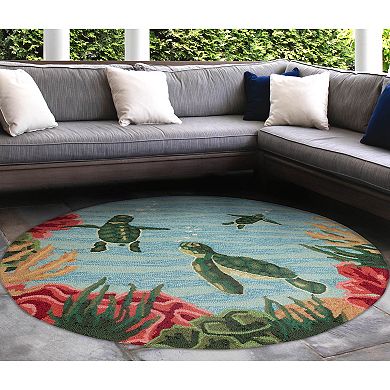 Liora Manne Swimming Baby Turtles Indoor / Outdoor Area Rug