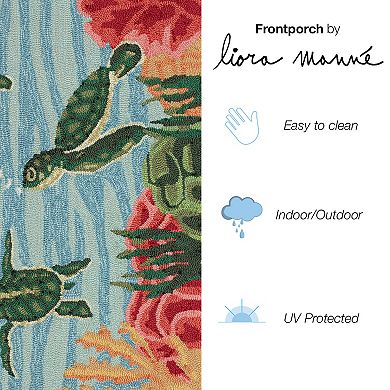 Liora Manne Swimming Baby Turtles Indoor / Outdoor Area Rug