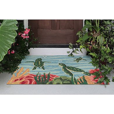 Liora Manne Swimming Baby Turtles Indoor / Outdoor Area Rug