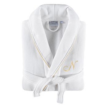 Linum Home Textiles Turkish Cotton Personalized Unisex Waffle Terry Bathrobe