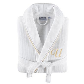 Linum Home Textiles Turkish Cotton Personalized Unisex Waffle Terry Bathrobe