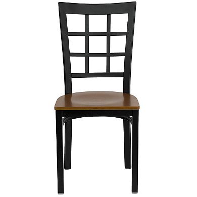 Emma And Oliver 2 Pack Window Back Metal Restaurant Chair