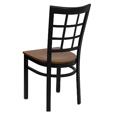 Emma And Oliver 2 Pack Window Back Metal Restaurant Chair
