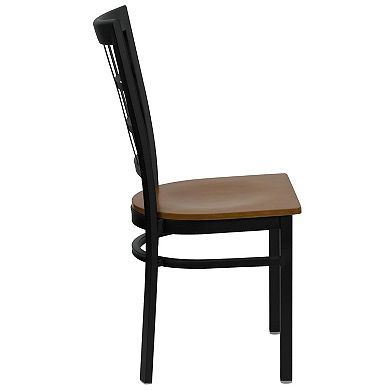 Emma And Oliver 2 Pack Window Back Metal Restaurant Chair