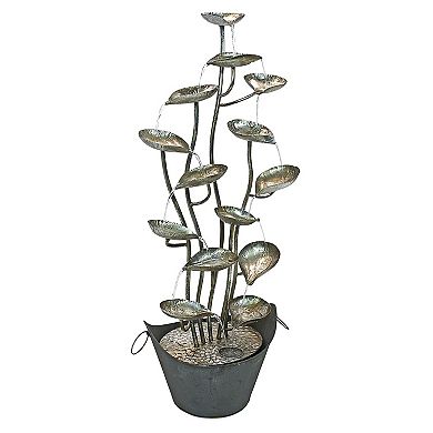 Rain Forest Leaves Cascading Metal Fountain