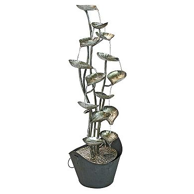 Rain Forest Leaves Cascading Metal Fountain