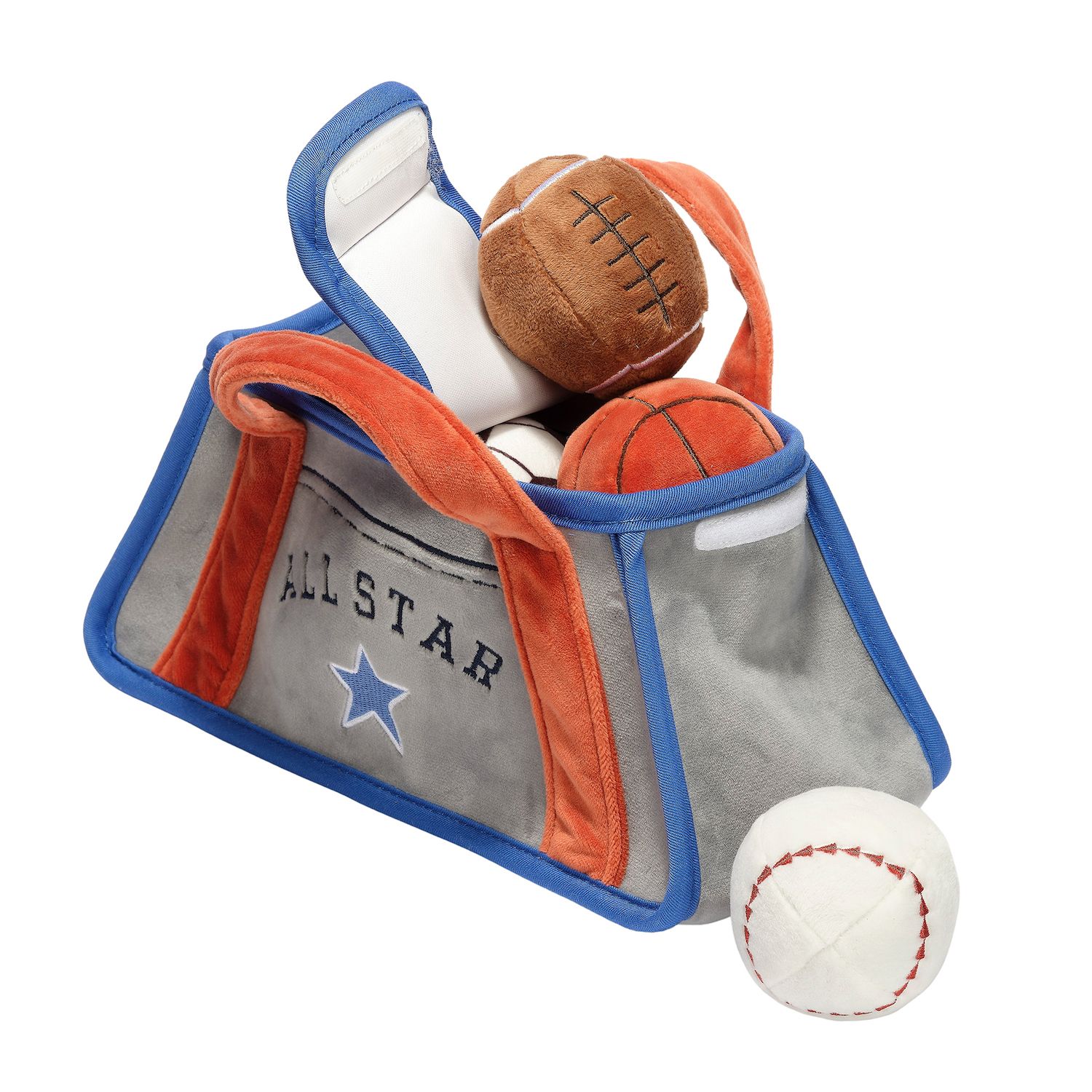 Детские мягкие игрушки Lambs & Ivy Baby Sports Interactive Plush Toy Set - Football/basketball/baseball — фото 1