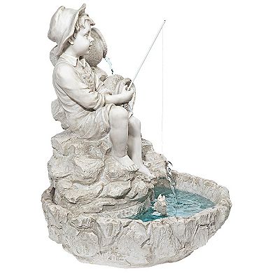 Little Fisherman At The Fishin' Hole Sculptural Fountain