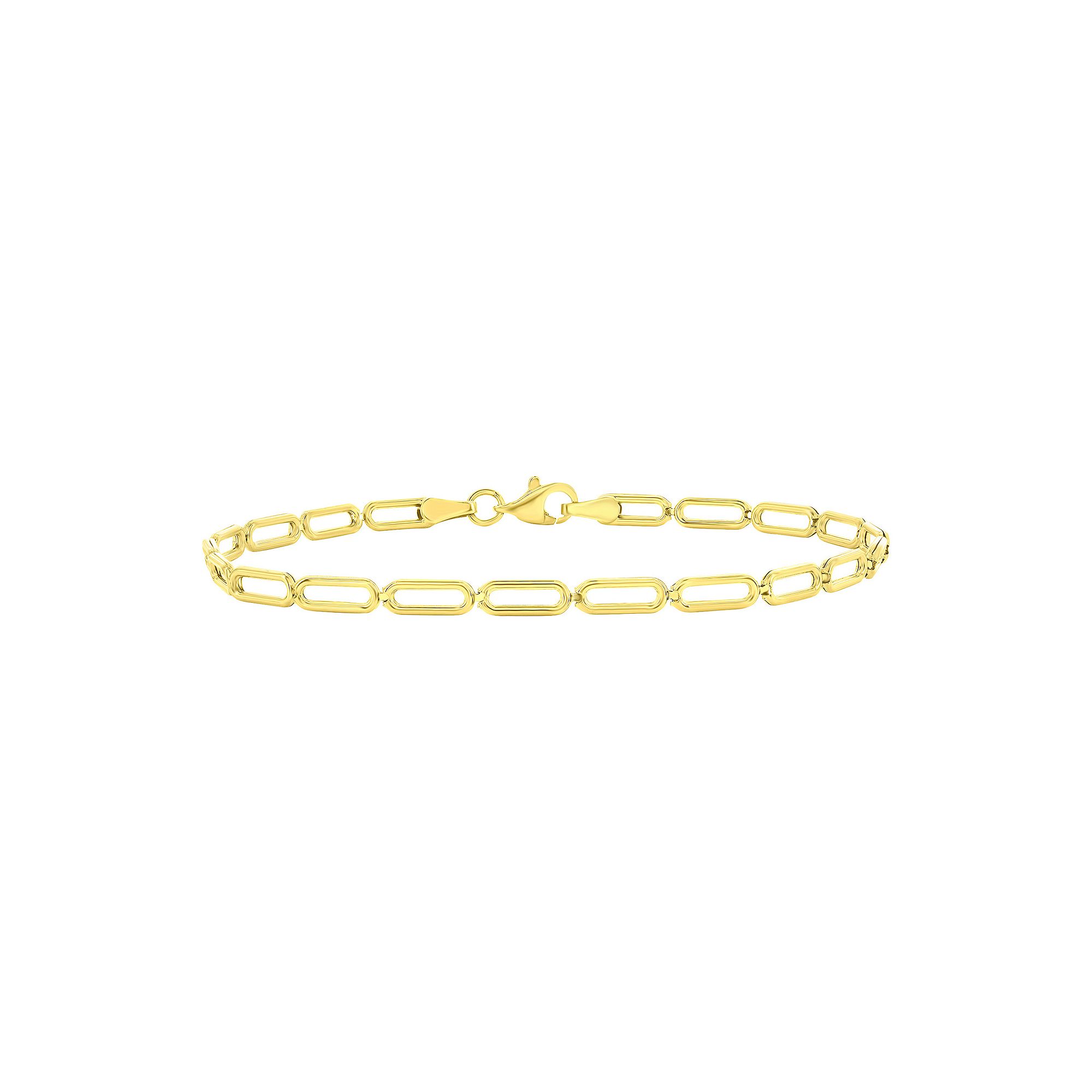 Divine Gold 14k Gold Paper Clip Chain Bracelet, Womens, Size: 7.5