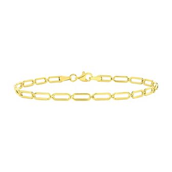 Divine Gold 14k Gold Paper Clip Chain Bracelet