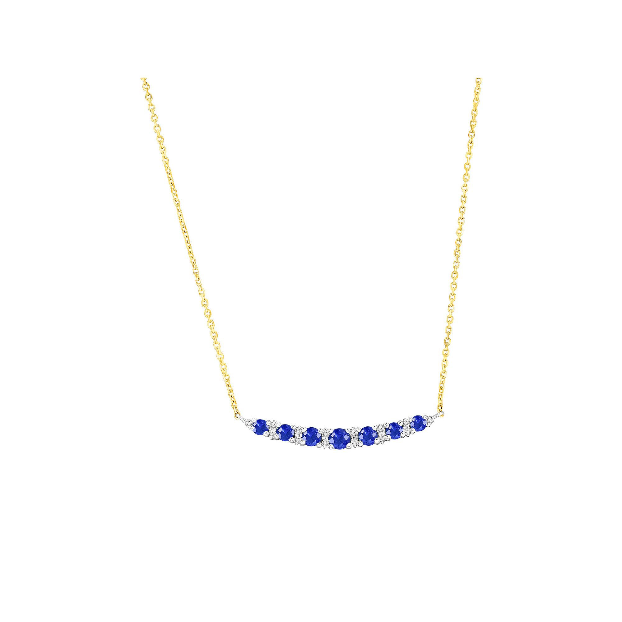 Divine Gold 14k Gold Round Gemstone & Diamond Accent Necklace, Womens, Si