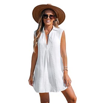 Women's Cupshe V-Neck Basic Collar Cover-Up Dress