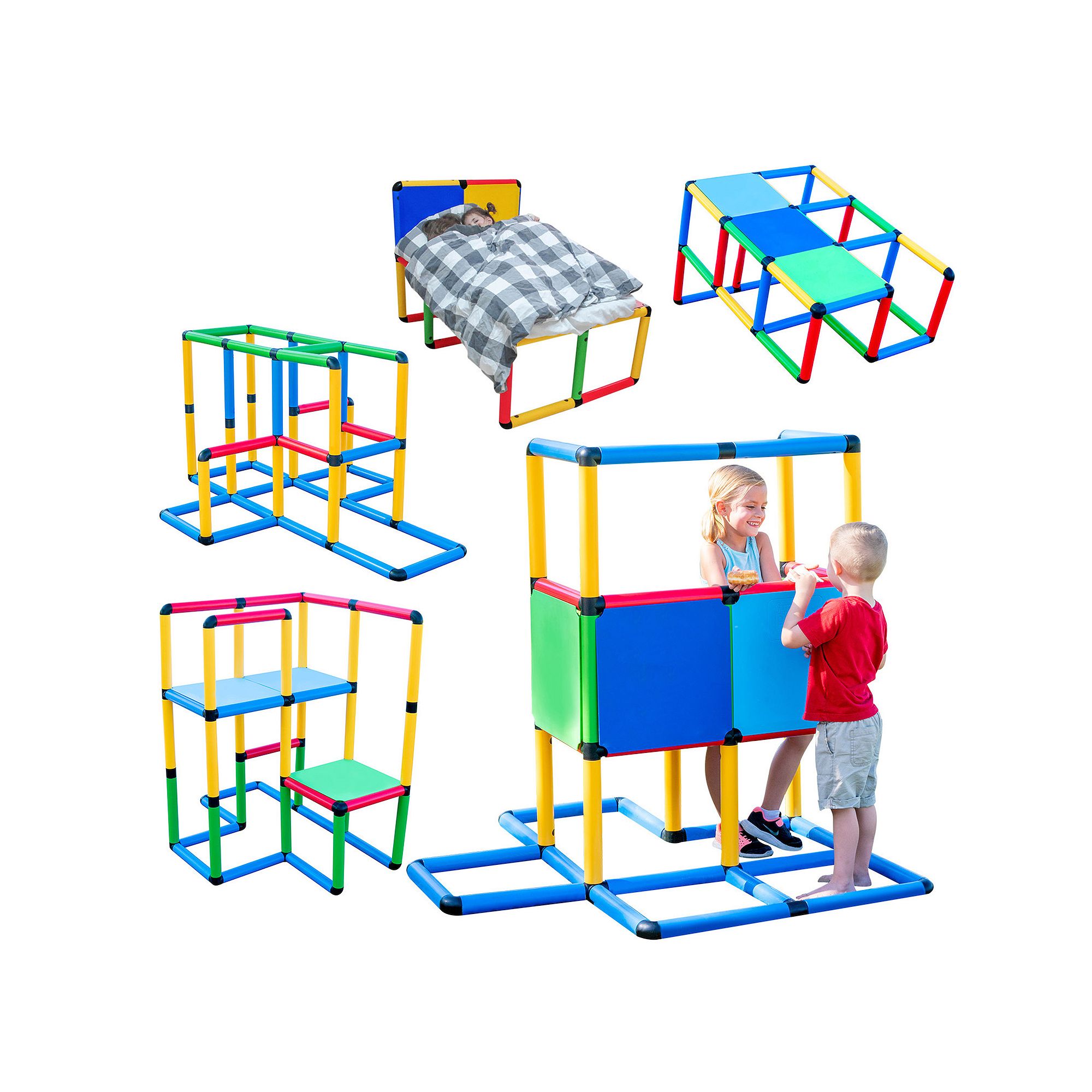 Funphix Create and Play Buildable Playset (199 Pieces), Multi