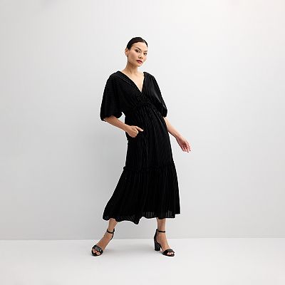 knee length dresses for ladies Nalini Smocked Midi Dress in Poplin