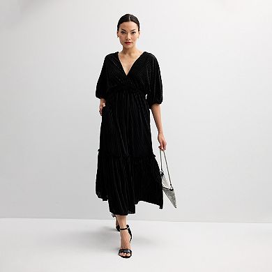 Women's Taylor Smocked Waist Tiered Midi Dress