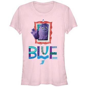 Juniors' Imaginary Friends Blue Portrait Graphic Tee