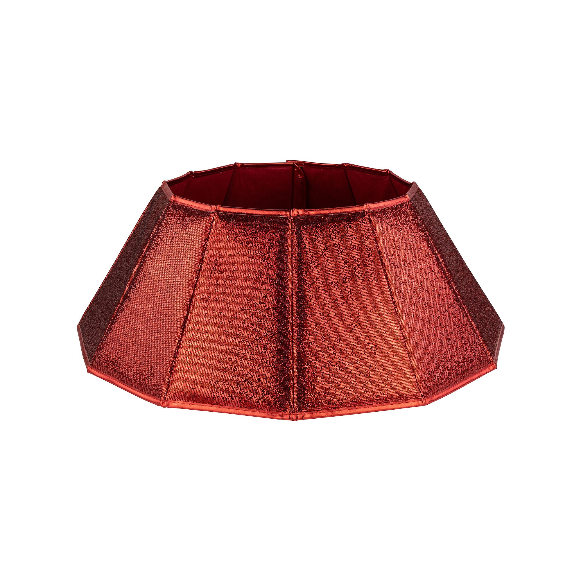 Northlight Glittery Red Fabric Hexagonal Christmas Tree Collar
