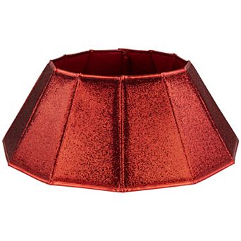 Northlight Glittery Red Fabric Hexagonal Christmas Tree Collar
