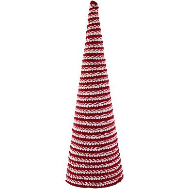 Northlight White & Red Candy Cane Swirled Christmas Cone Tree