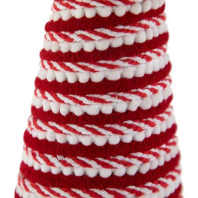 Northlight White & Red Candy Cane Swirled Christmas Cone Tree