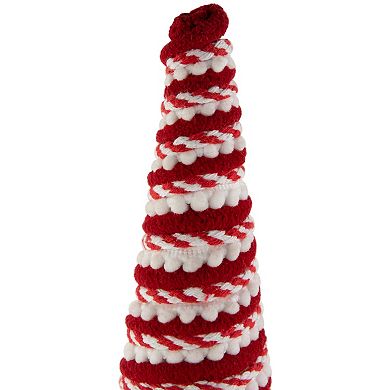 Northlight White & Red Candy Cane Swirled Christmas Cone Tree