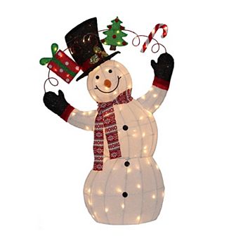 Northlight 3D Lighted Festive Snowman Outdoor Christmas Decoration
