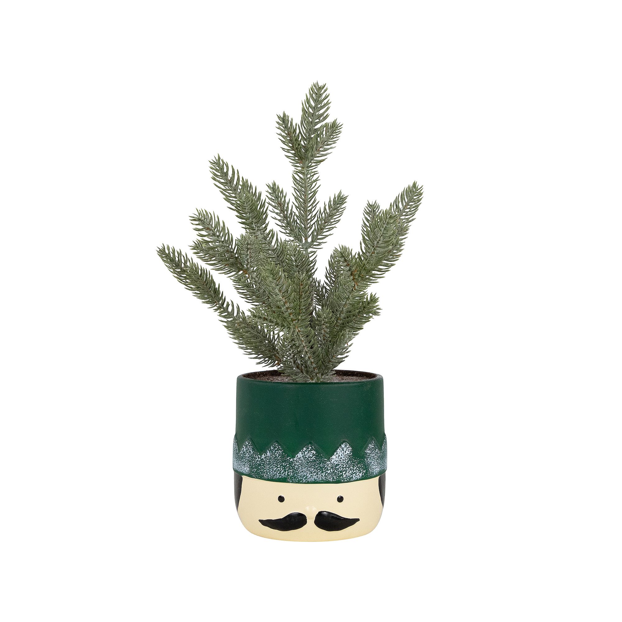 Northlight Mini Frosted Artificial Christmas Tree in Nutcracker Pot Table D