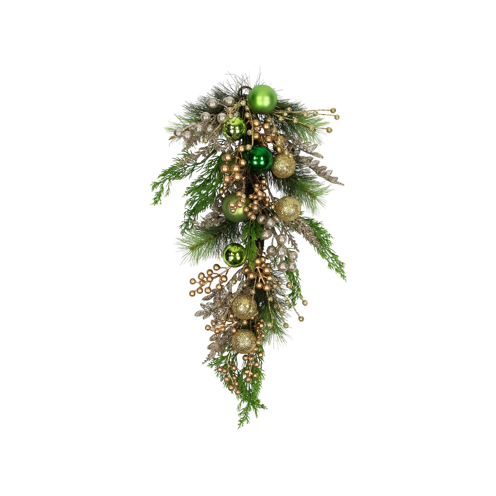 Northlight Ball Ornaments & Berries Glittered Artificial Christmas Décor, 