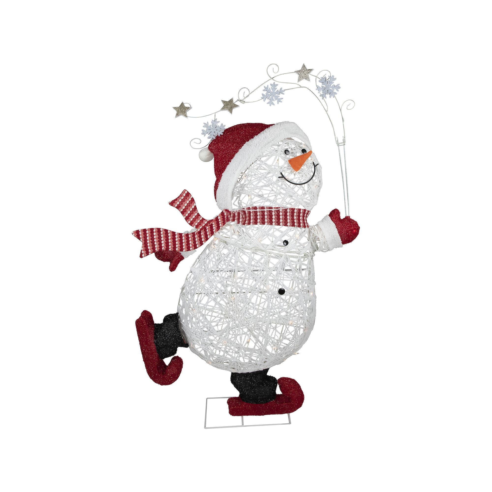 Northlight 56 Lighted Ice Skating Snowman Outdoor Decoration, White
