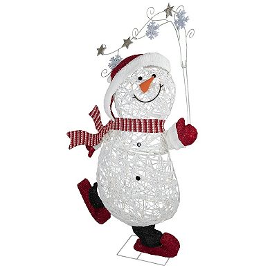 Northlight 56" Lighted Ice Skating Snowman Outdoor Decoration