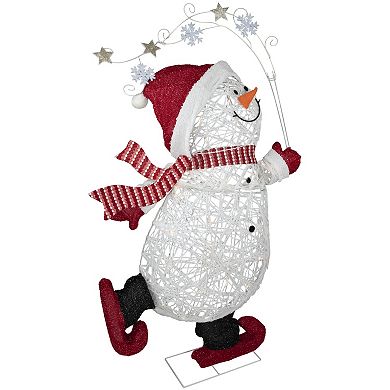 Northlight 56" Lighted Ice Skating Snowman Outdoor Decoration