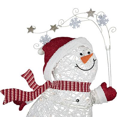 Northlight 56" Lighted Ice Skating Snowman Outdoor Decoration