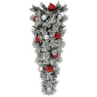 Northlight 3' Pre-Lit Snowy Bristle Pine Artificial Christmas Swag Warm White LED Lights