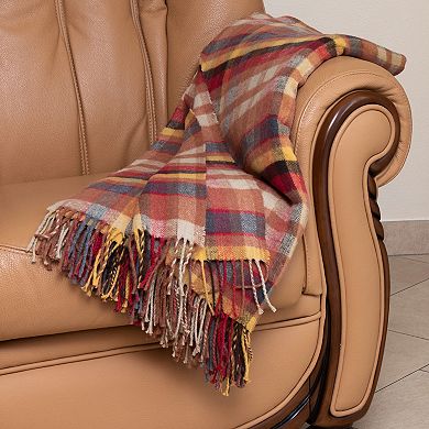 Discover Europe - Made in Italy La Limonaia Tessuti Plaid Fringe Throw