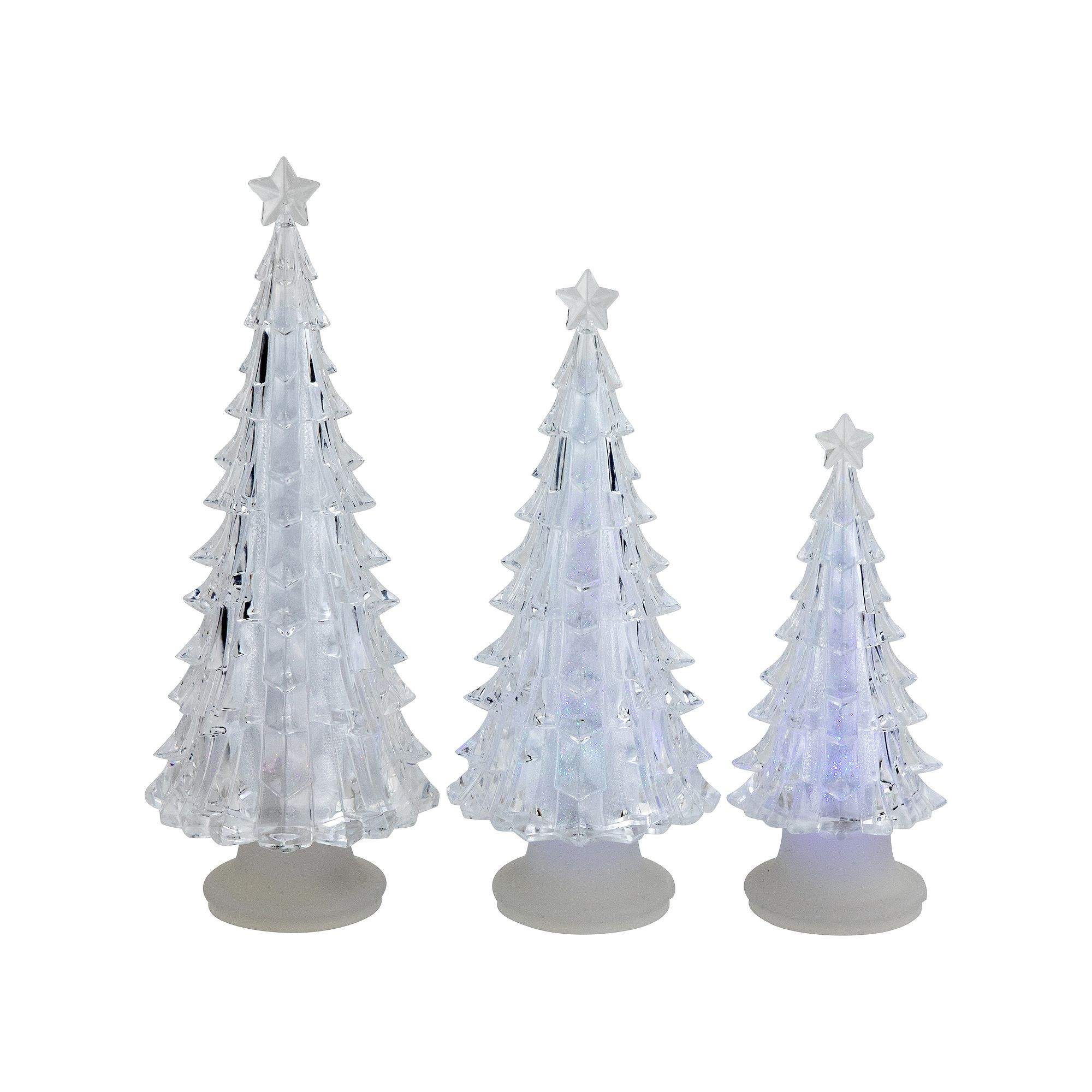 Northlight 3-Piece LED Lighted Color Changing Acrylic Christmas Tree Decora