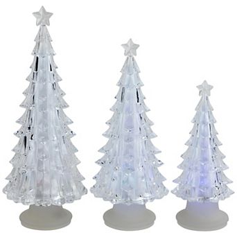 Northlight 3 pc LED Lighted Color Changing Acrylic Christmas Tree Decorations
