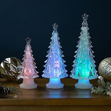 Northlight 3-Piece LED Lighted Color Changing Acrylic Christmas Tree Decorations
