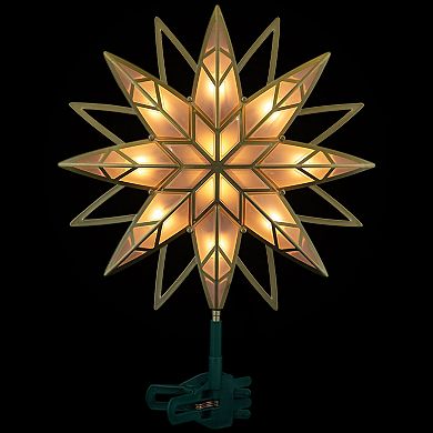 Northlight Lighted Geometric Frosted Star Christmas Tree Topper