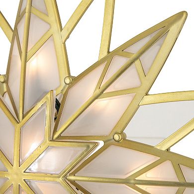 Northlight Lighted Geometric Frosted Star Christmas Tree Topper