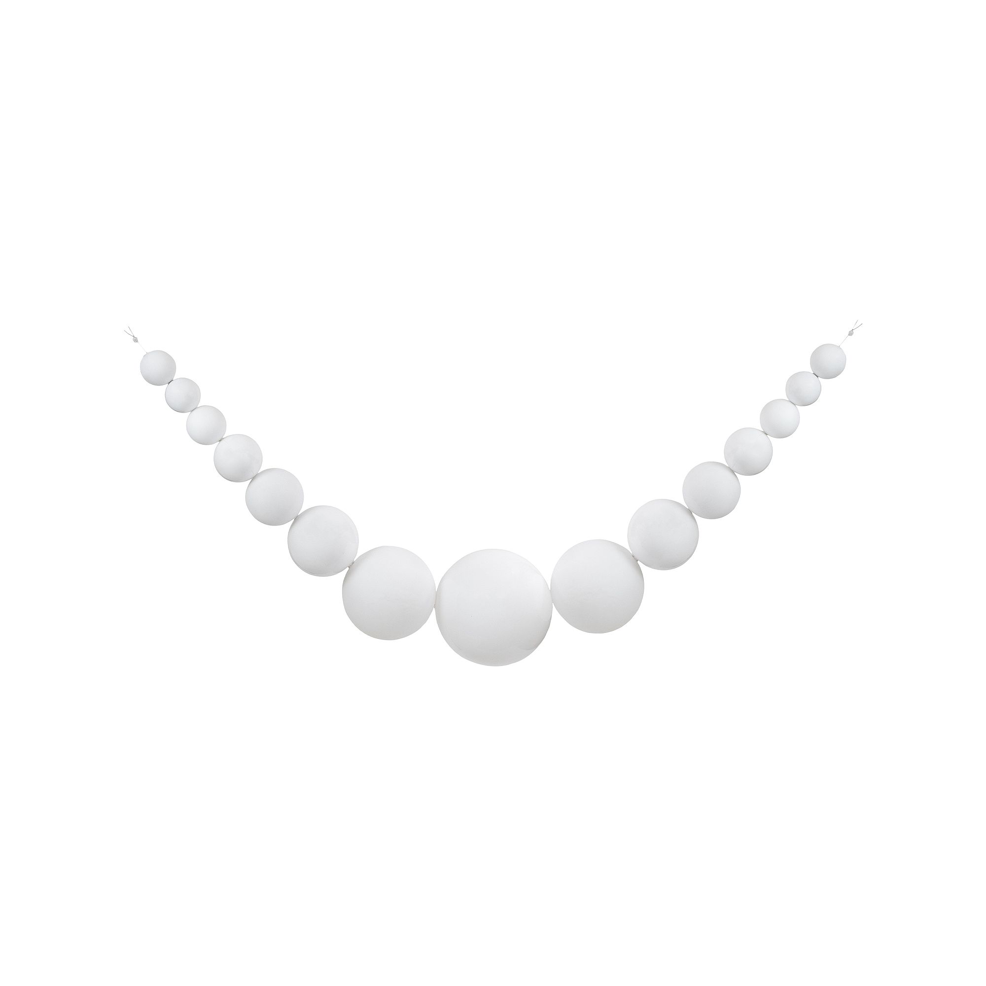 Northlight 6 Shiny & Matte Shatterproof Ball Christmas Garland, White