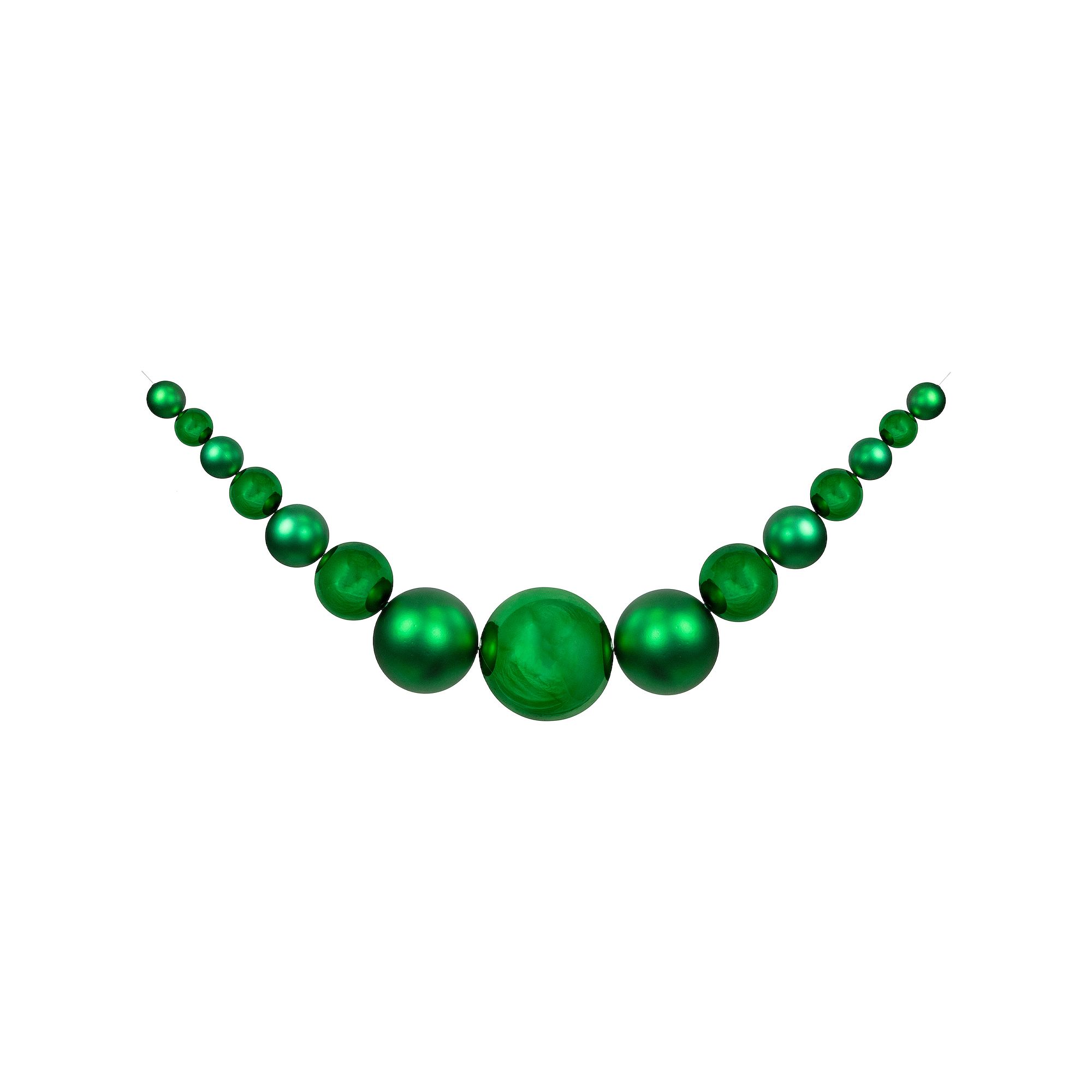 Northlight 6 Shiny & Matte Shatterproof Ball Christmas Garland, Green