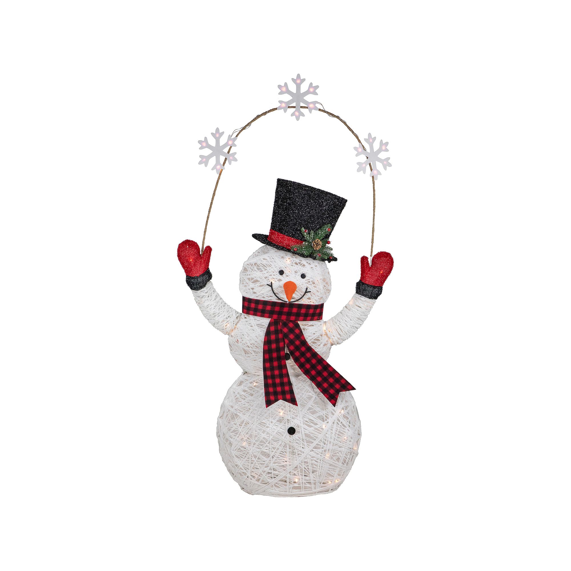 Northlight 57 LED Lighted Snowman Holding Snowflakes Outdoor Christmas D