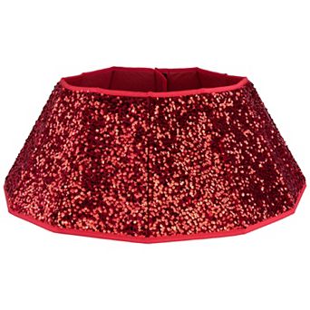 Northlight 26" Red Sequins Hexagonal Christmas Tree Collar