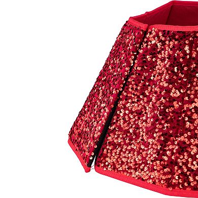 Northlight 26" Red Sequins Hexagonal Christmas Tree Collar