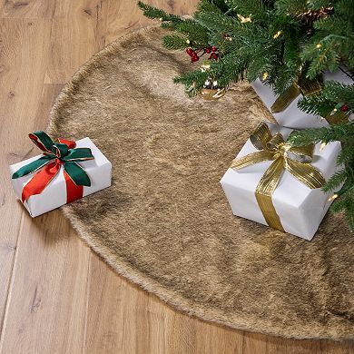 Northlight 48 in. Brown Faux Fur Christmas Tree Skirt