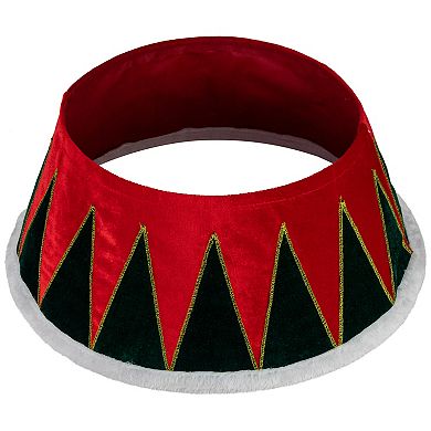 Northlight 25-in. Red & Green Drum with White Trim Christmas Tree Collar